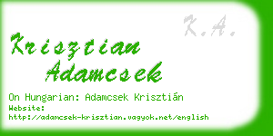 krisztian adamcsek business card