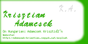 krisztian adamcsek business card